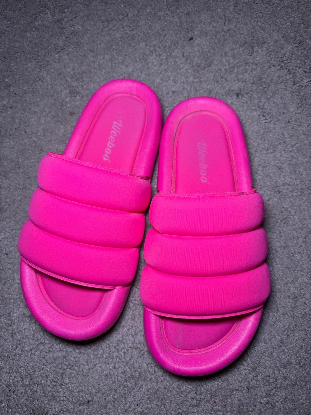 Wecboa Women's Padded Slide Sandals - Hot Pink
